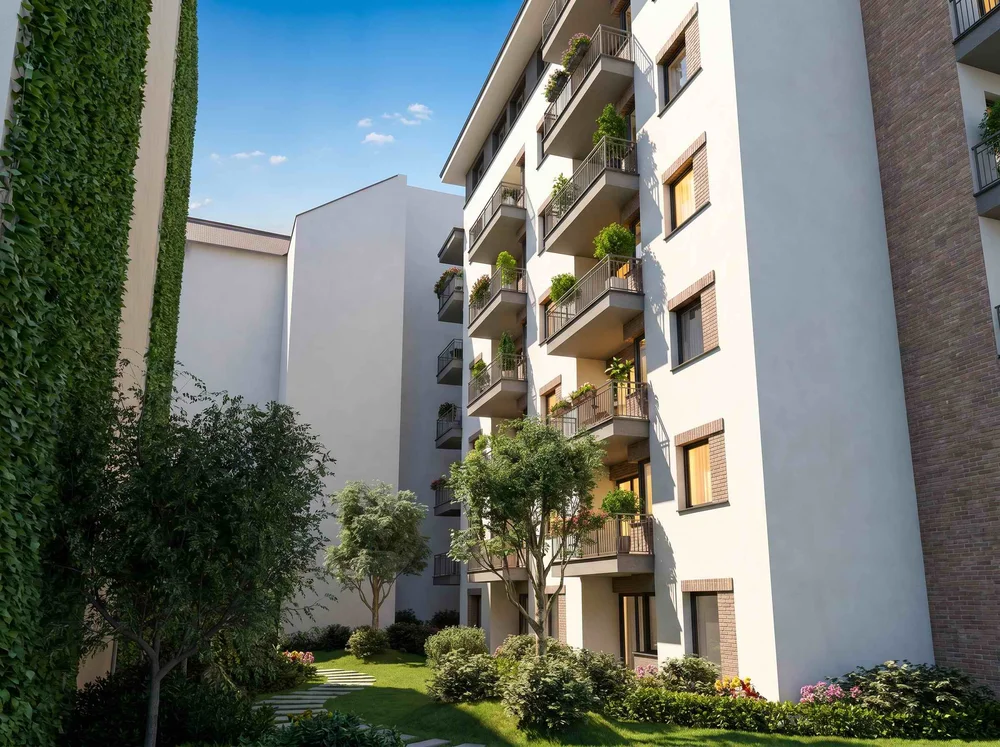 Nova City Residence — balcony facade, garden